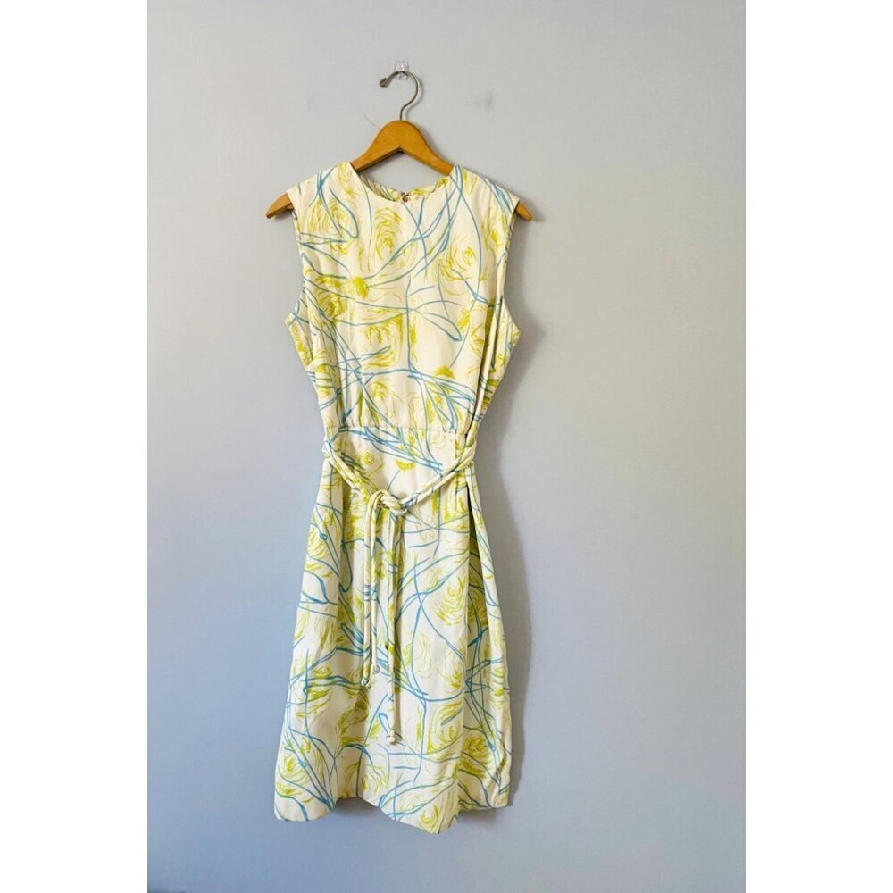 Vintage 1960s Leslie Fay Original Sleeveless Midi Dress Union Made Size Medium